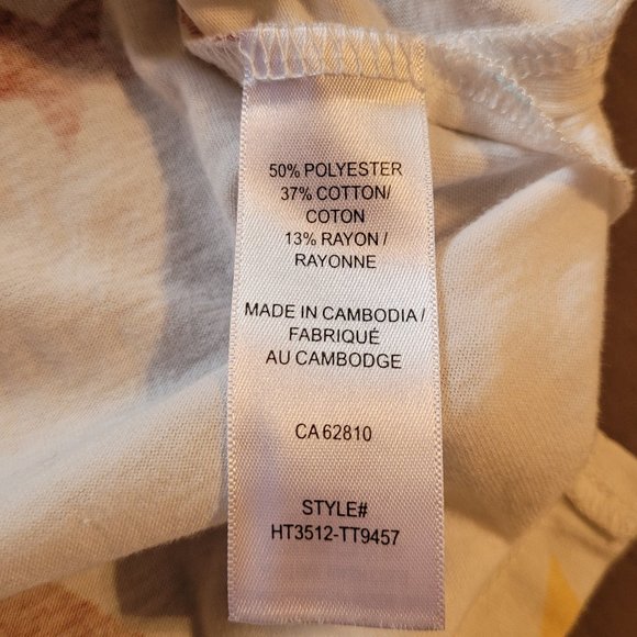 Large Ricki's Hi-Lo Star Patterned V-Neck Shirt - Picture 4 of 8